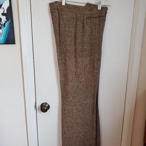 Womens Brown Wool-Blend Dress Pants